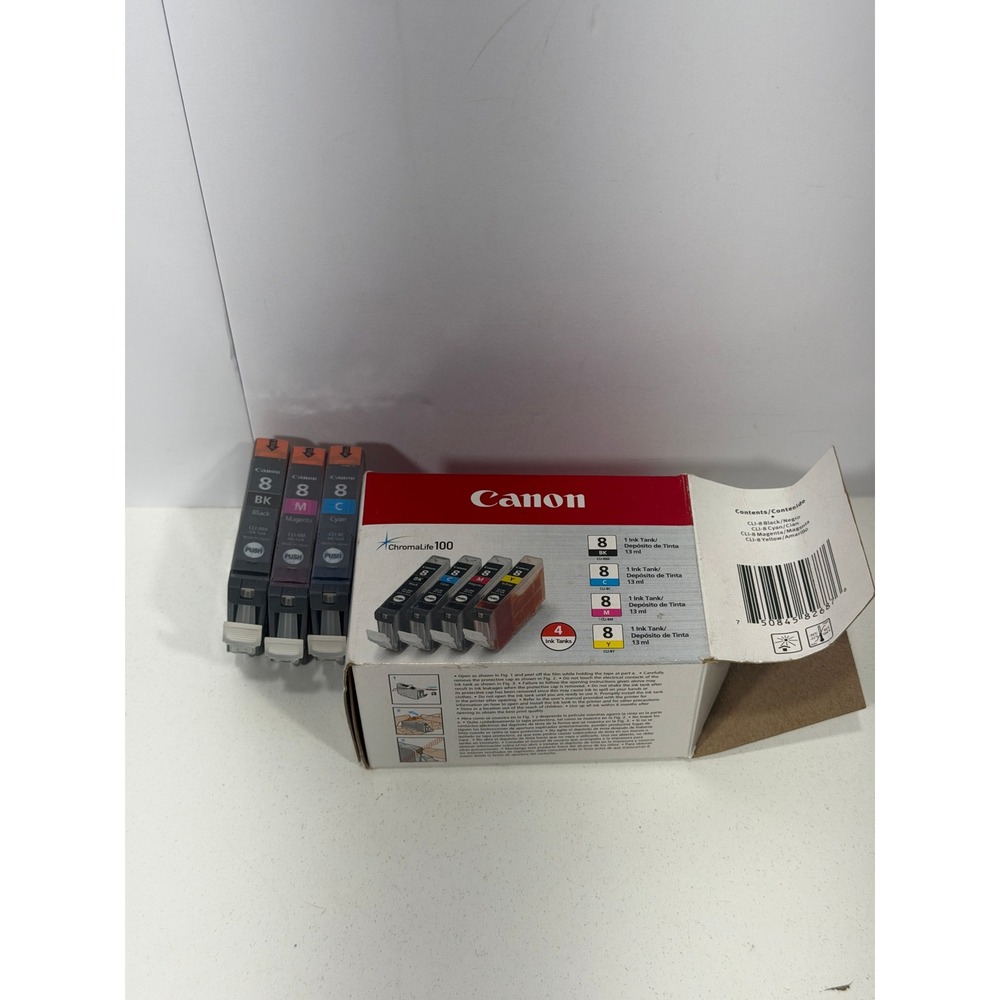 Canon CLI-8 Ink Tanks Black Magenta Cyan 3-Pack Open Box Sealed Made in Japan